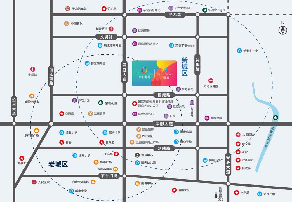 安乡县乡邻璟苑区位图