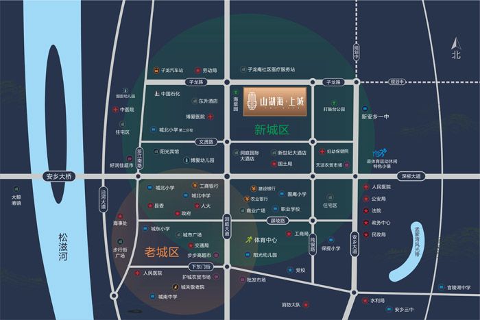 安乡县山湖海上城区位图