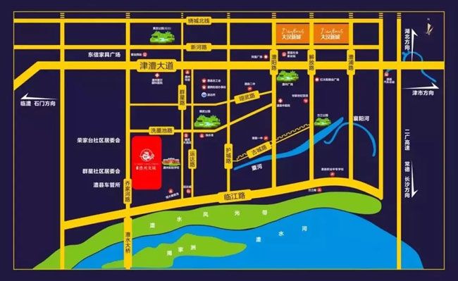 澧县澧州龙城区位图