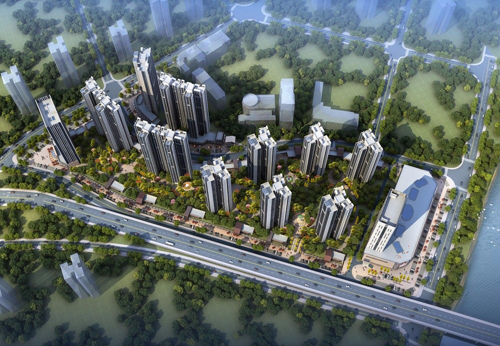 常德市滨江中心城实景图