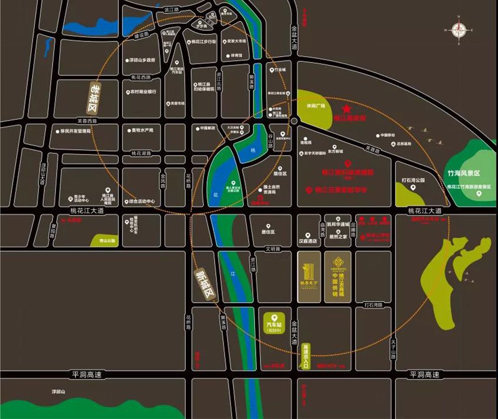 桃江县桃李天下区位图