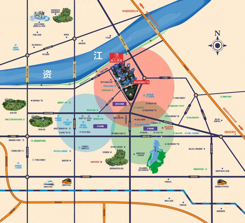 赫山区德大揽胜区位图