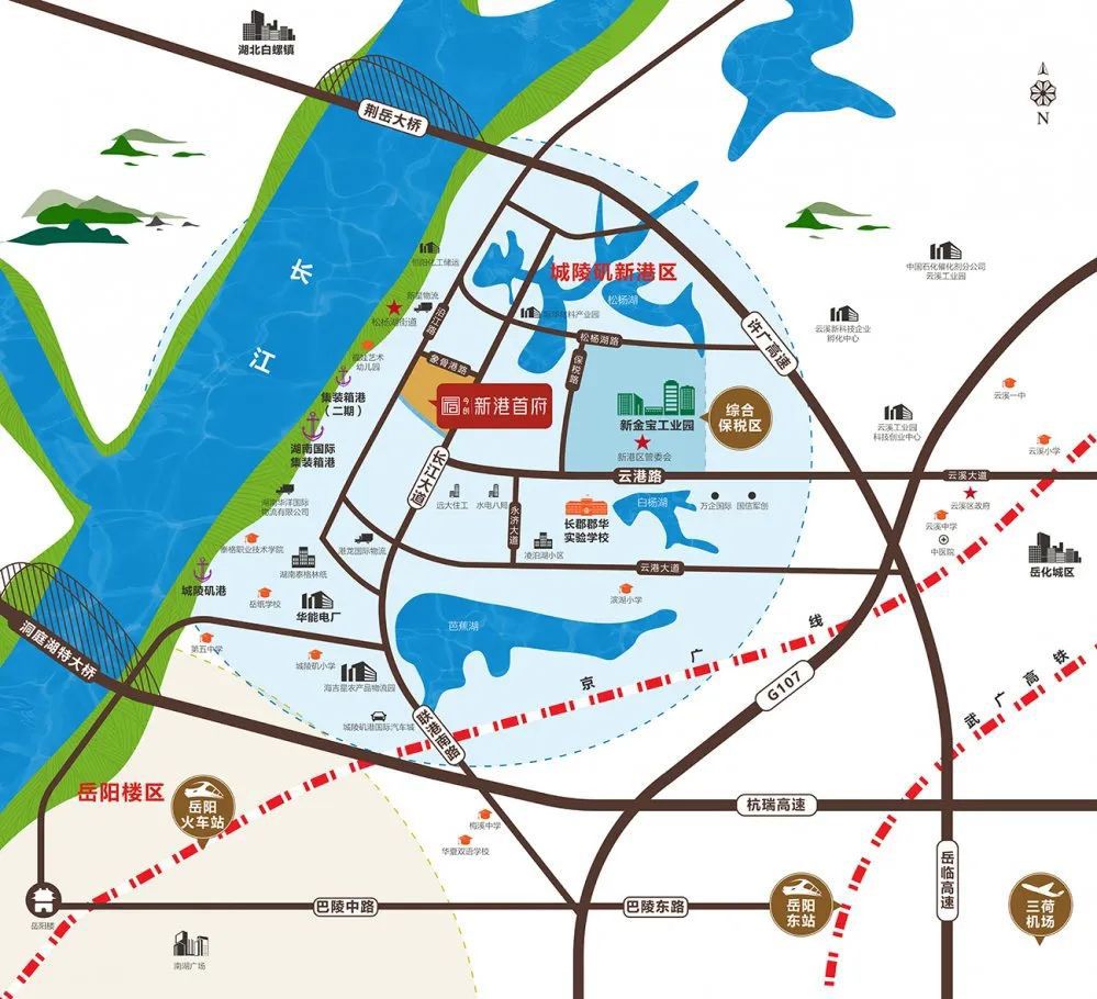 云溪区新港首府区位图