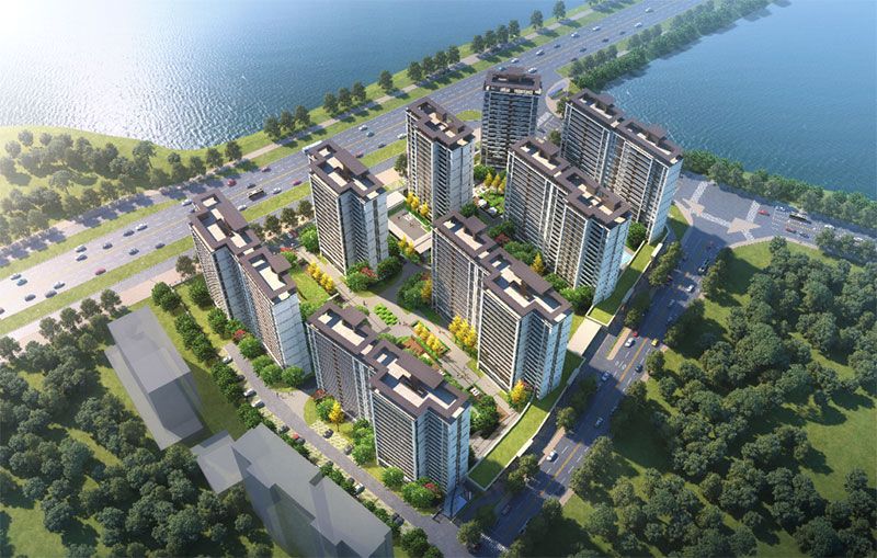 岳阳县新天地半岛公园实景图