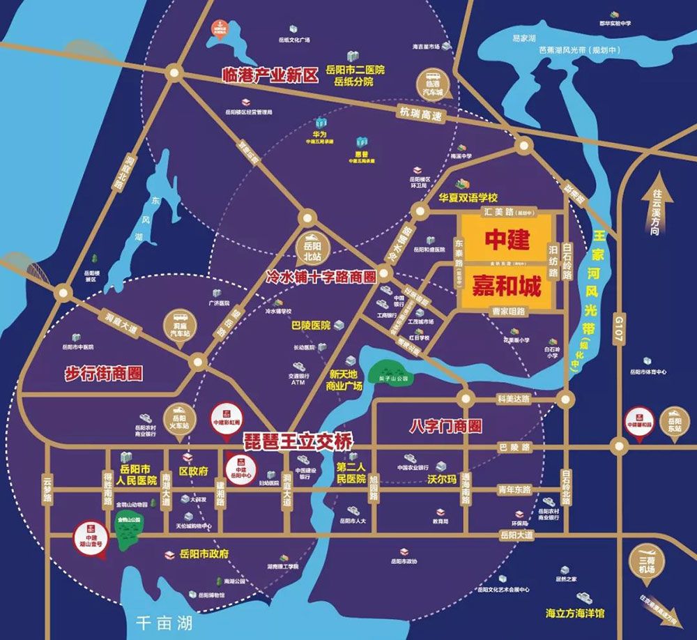 岳阳楼区中建嘉和城区位图