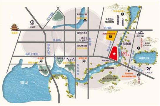 岳阳楼区和辰揽悦区位图