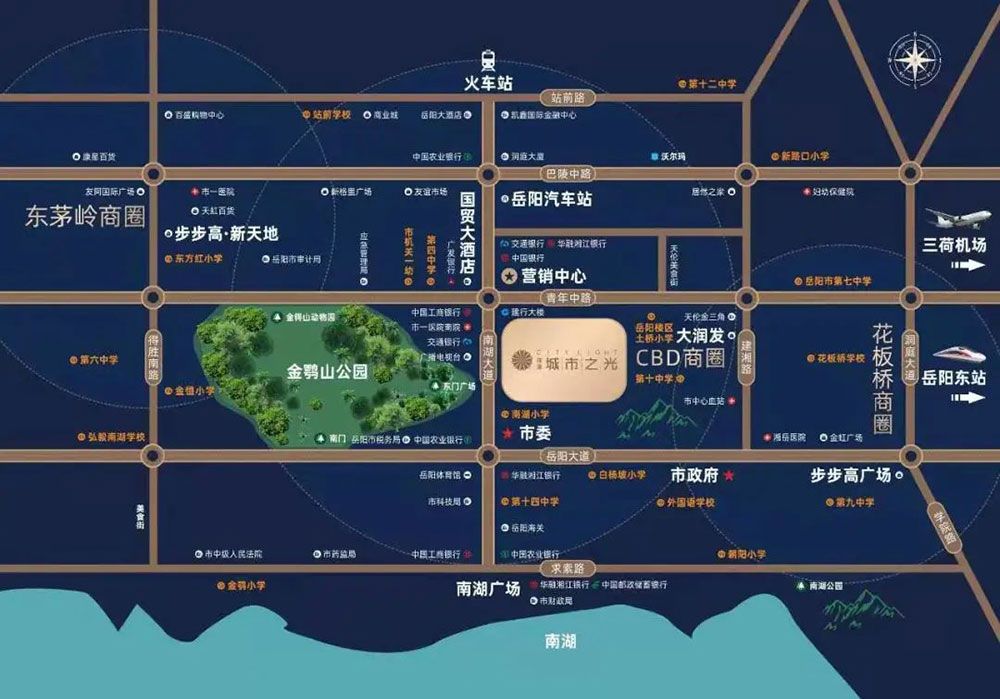 岳阳楼区城市之光区位图