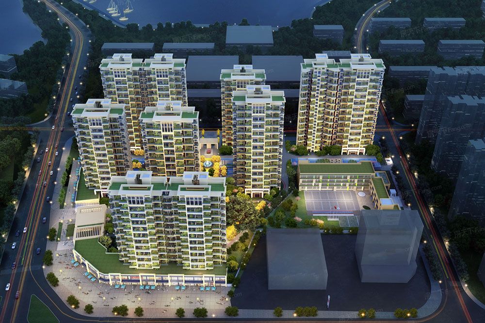 岳阳楼区天伦湖与树配套图