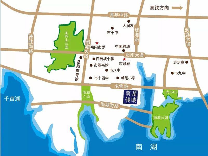 岳阳楼区南湖领域区位图