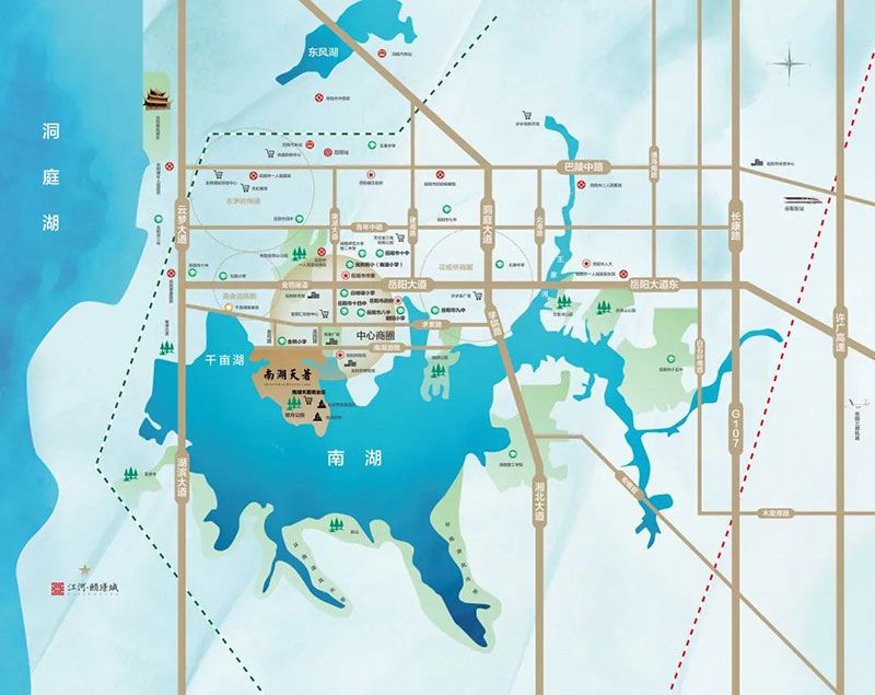 岳阳楼区南湖天著区位图