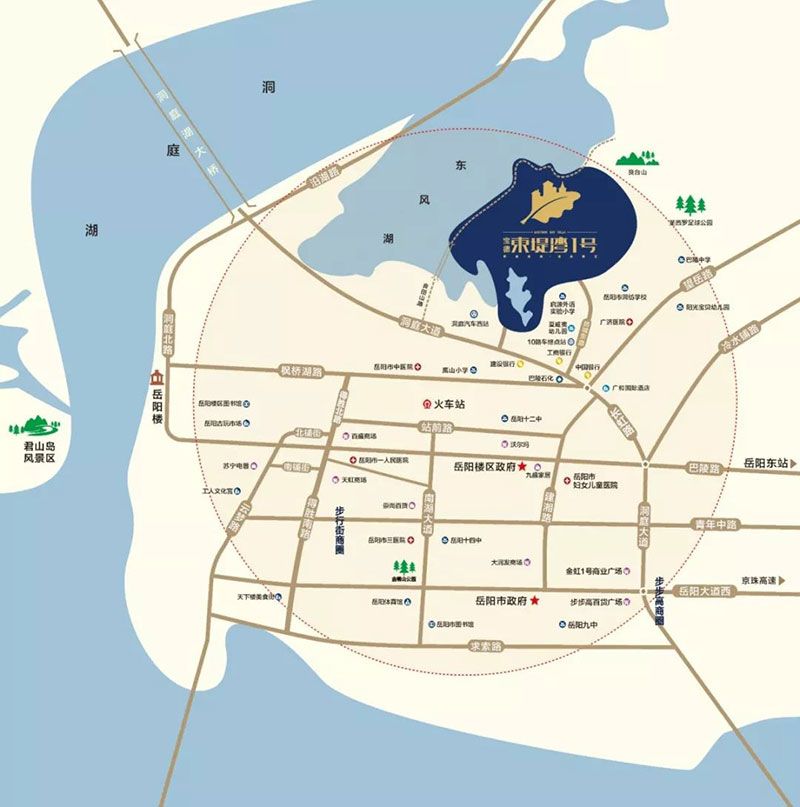 岳阳楼区宝德东堤湾1号区位图