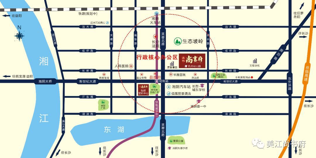 湘阴县美江尚书府区位图