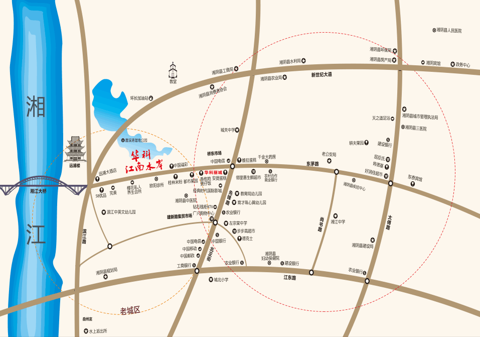 湘阴县华科江南水岸区位图