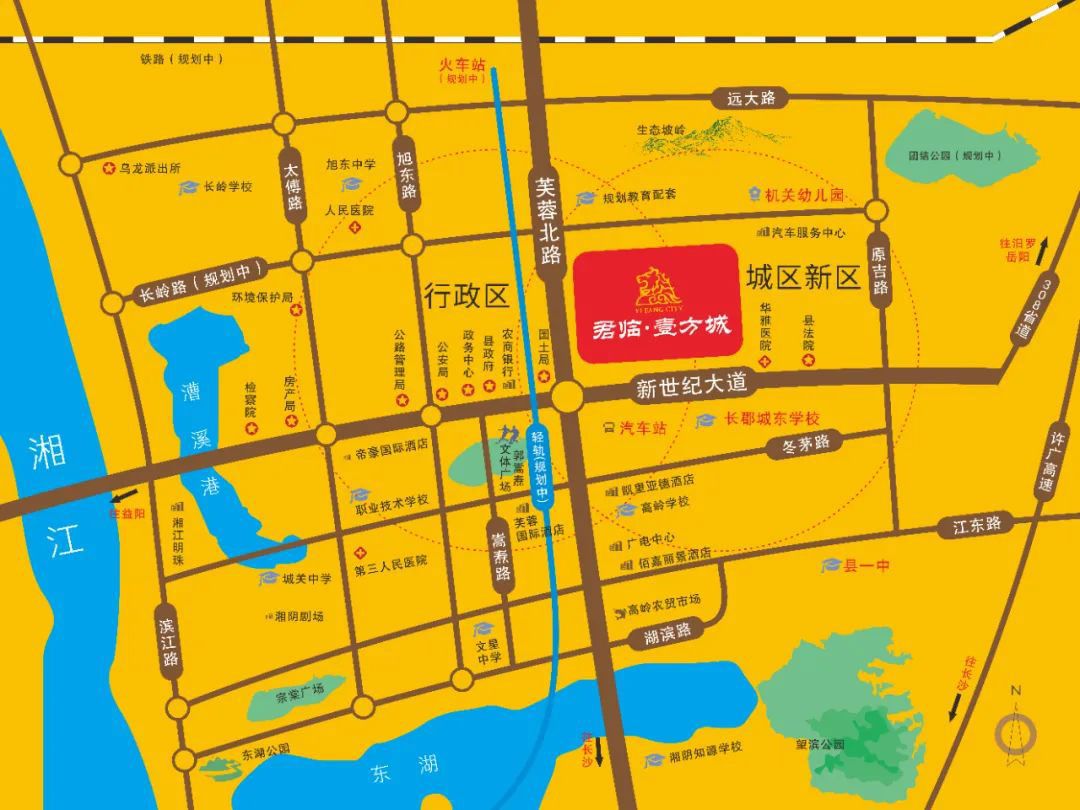 湘阴县君临壹方城区位图