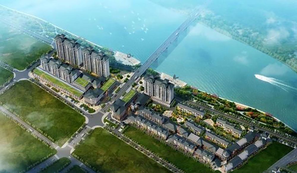 平江县伍市滨江小镇实景图