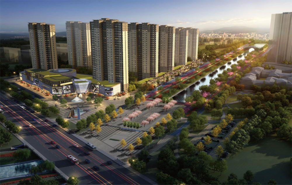 汨罗市罗城中央广场效果图