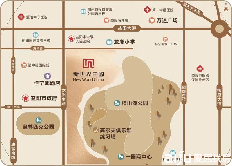 高新区新世界梓山湖区位图