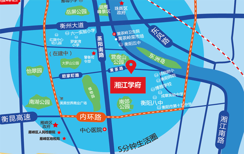 雁峰区湘江学府区位图