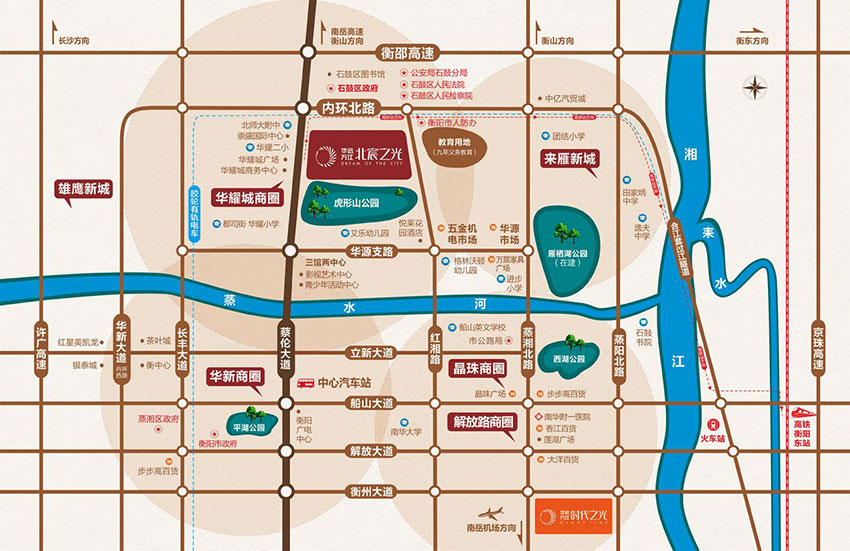 石鼓区万江北宸之光区位图