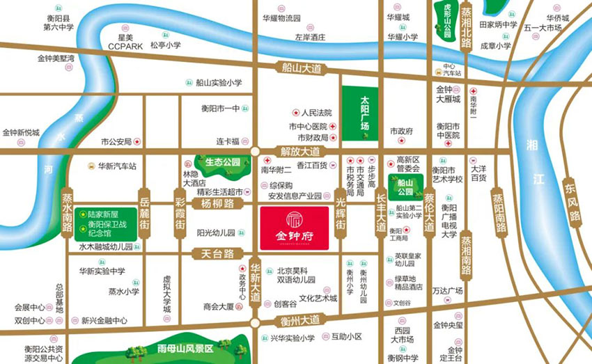 蒸湘区金钟府区位图