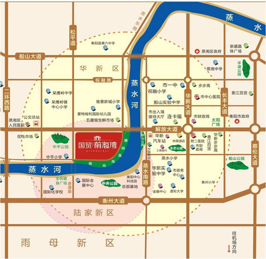 蒸湘区国贸前海湾区位图