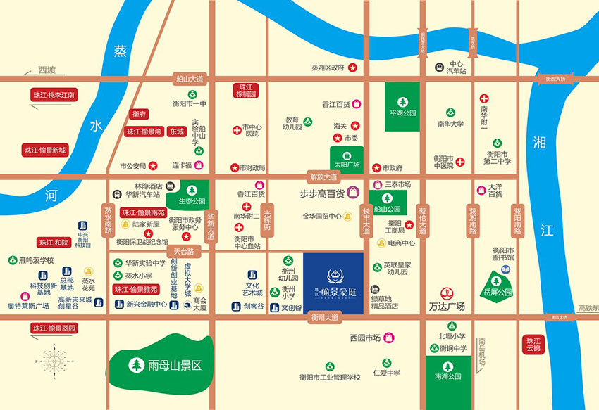 蒸湘区珠江愉景豪庭区位图