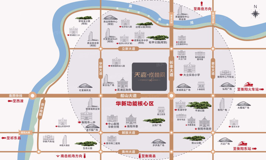 蒸湘区天嘉成林间区位图