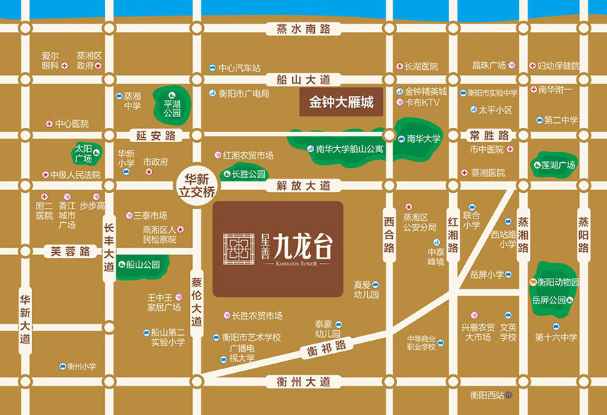 蒸湘区星善九龙台区位图