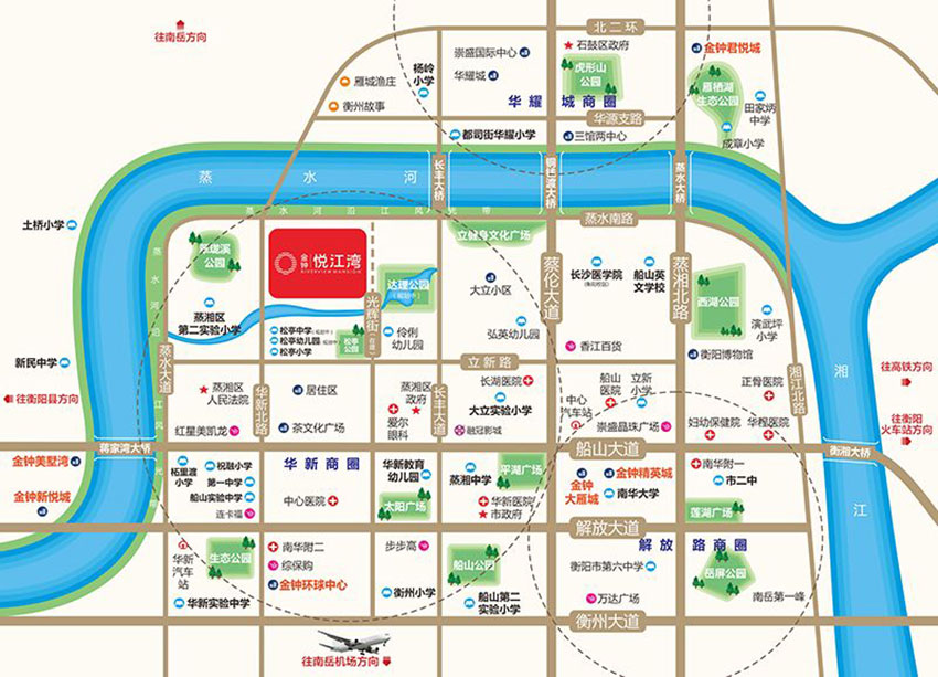 蒸湘区金钟悦江湾区位图