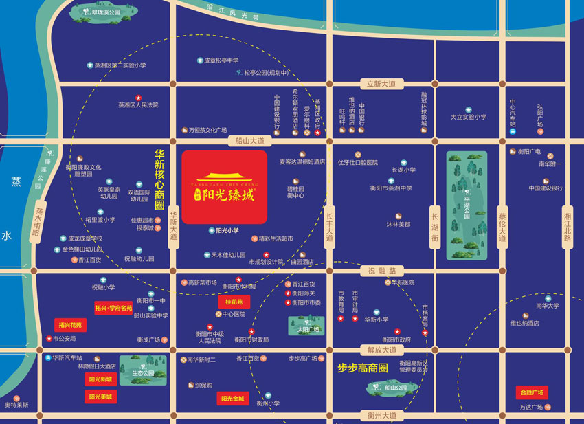 蒸湘区阳光臻城区位图