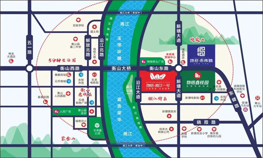 衡东县物格湘江一号区位图