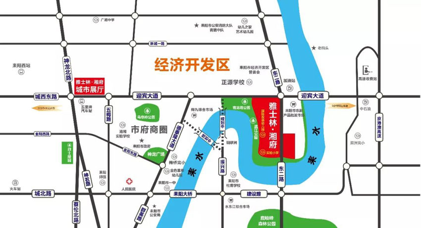 耒阳市雅士林湘府区位图