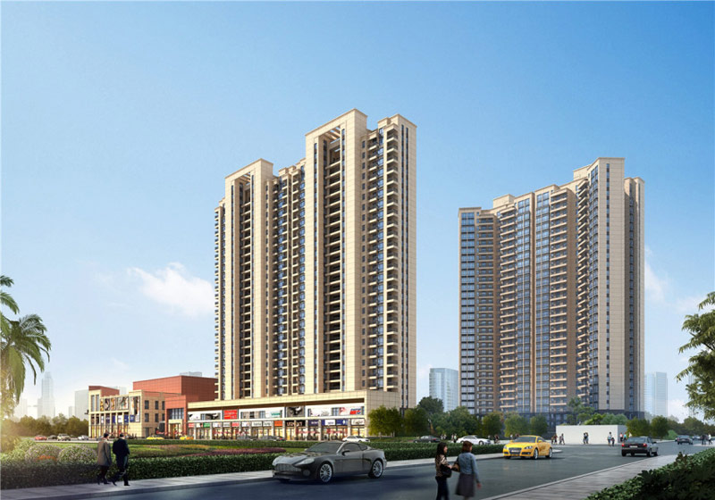 常宁市宜水新城城市花园实景图