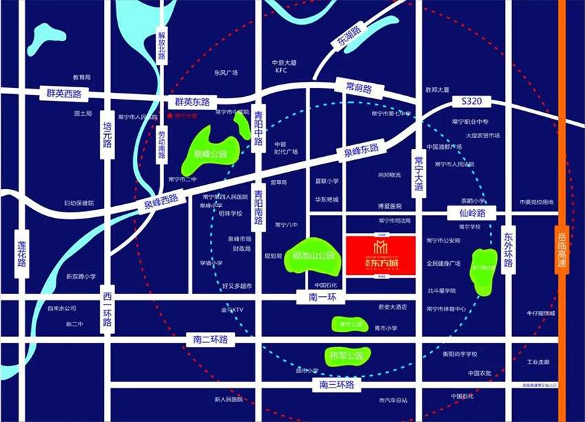 常宁市世纪东方城区位图