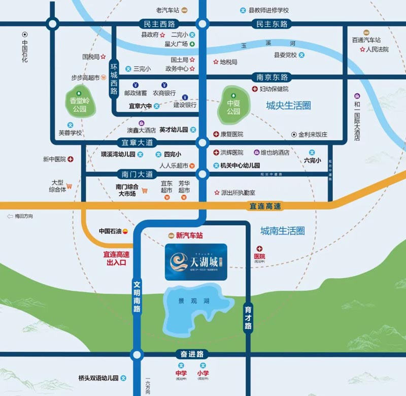 宜章县天湖城区位图