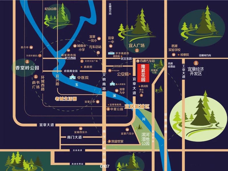 宜章县隆昇花园区位图