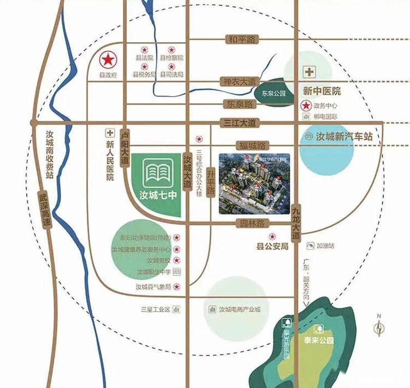汝城县东江华府三期锦锈区位图