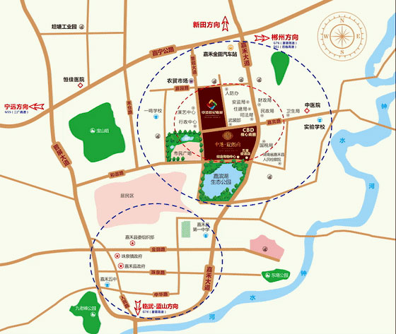 嘉禾县中港瓏熙府区位图