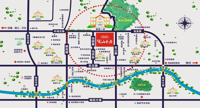 临武县龙山书居区位图