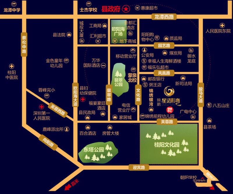 桂阳县锦鹏星湖湾区位图