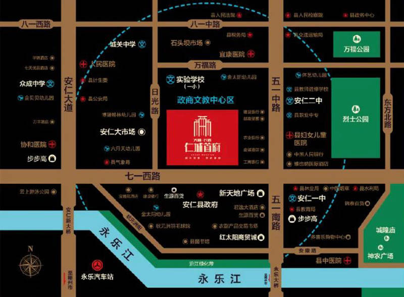 安仁县仁城首府区位图