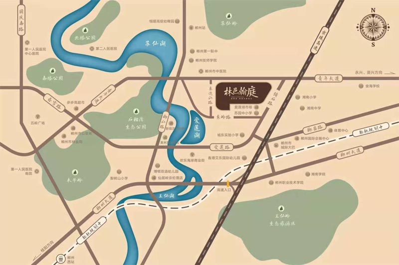 苏仙区林邑翰庭区位图