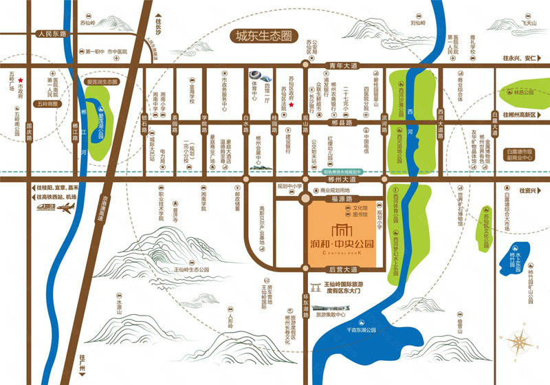 苏仙区润和中央公园区位图