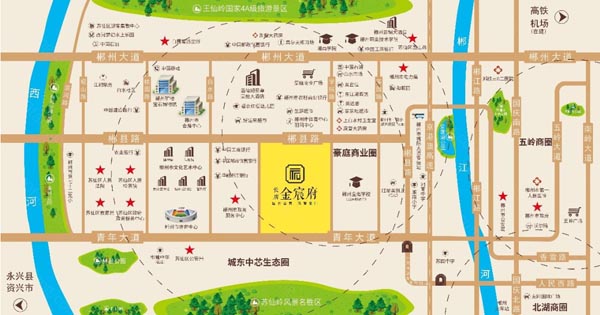 苏仙区长房金宸府区位图