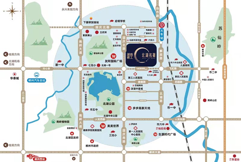 北湖区建投北湖名著区位图