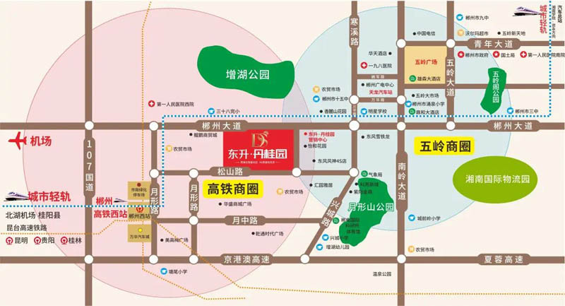 北湖区东升丹桂园区位图