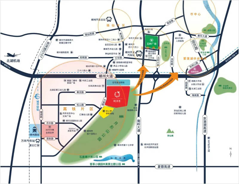 北湖区恒嘉月伴湾区位图