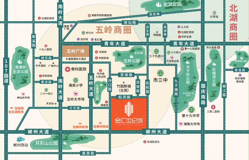 北湖区金汇世纪城区位图