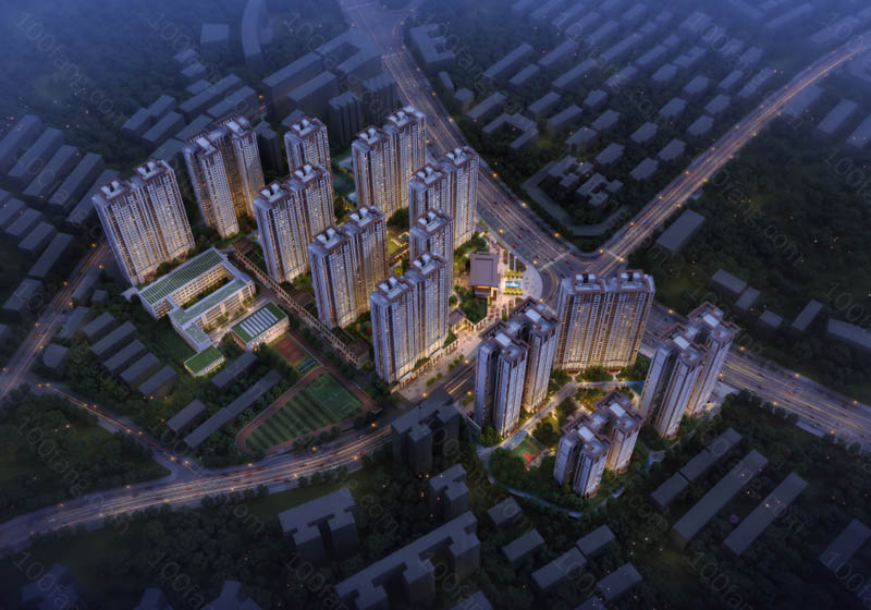 北湖区中铁岭南府效果图