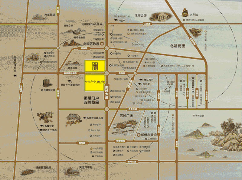 北湖区中铁岭南府区位图